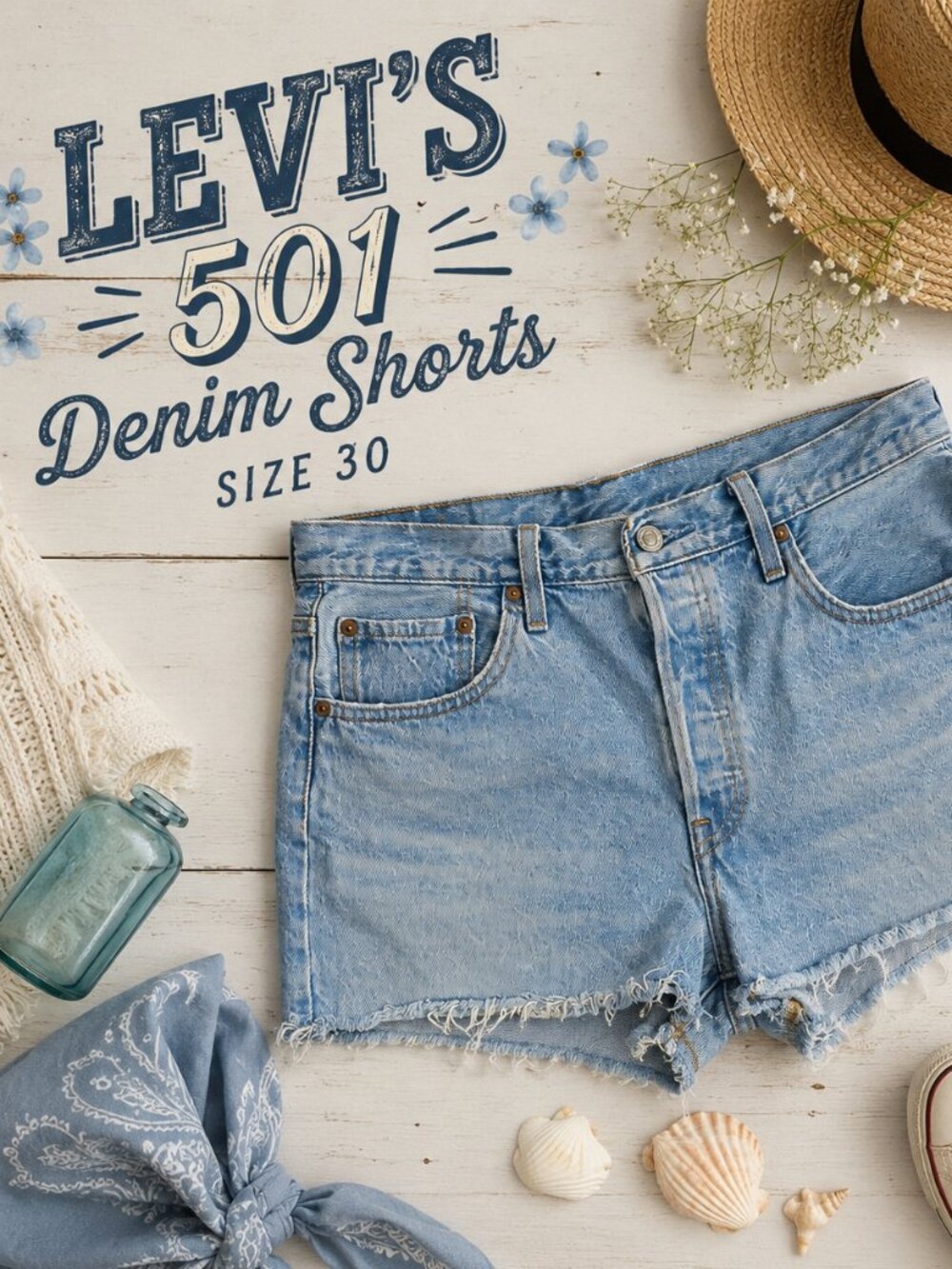 Levi’s 501 Cut Off Denim Shorts Women’s Size 30 Light Wash Raw Hem Jean Shorts